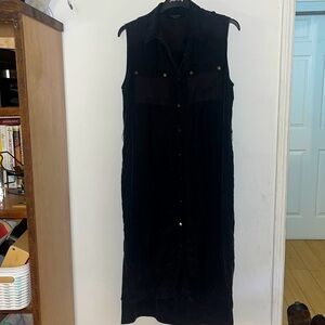 All Saints Long black button up dress/duster
